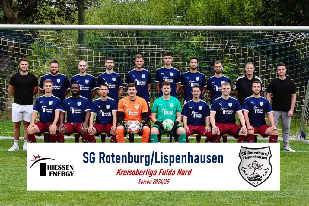 Mannschaftsfoto SG Rotenburg/Lispenhausen mit Thiessen-Energy-Trikotsponsoring
